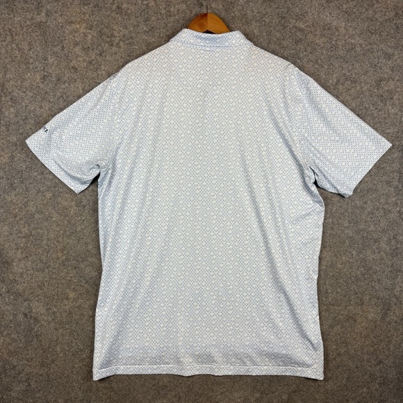 Peter Millar Polo Shirt Mens XL Blue Wine Corkscrew Print AOP Golf Performance - Picture 2 of 10